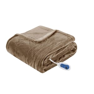 60 in. x 70 in. Heated Plush Mink Electric Throw Blanket