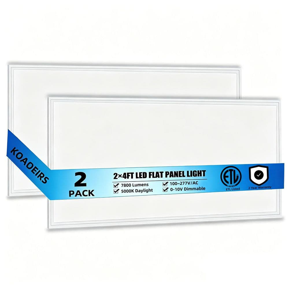 KOAOEIRS (2-Pack) 7800-Lumens 2 ft. x 4 ft. Integrated LED Panel