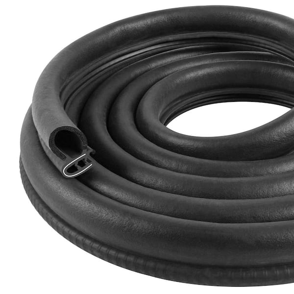25 ft. Car Door Rubber Edge Trim Seal Strip Gasket with Side Bulb for Car Bus Camper Boat RV Truck Doors, Black