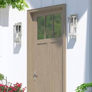 Ardenwood 16 in. 1-Light Brushed Nickel Outdoor Hardwired Wall Lantern Sconce with No Bulbs Included