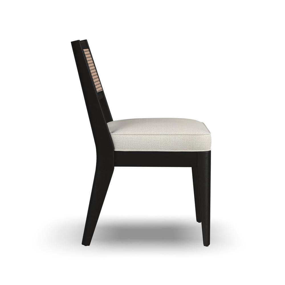 Brentwood Black Wood and Cane Armless Side Chair