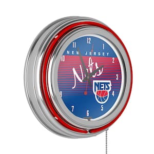 New Jersey Nets Red Hardwood Classics Lighted Analog Neon Clock
