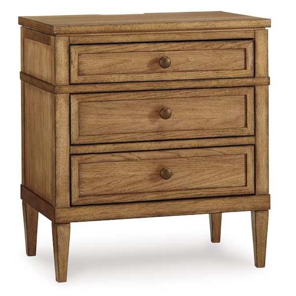 Sharlance Brown 3 Drawer 27 in. W Nightstand