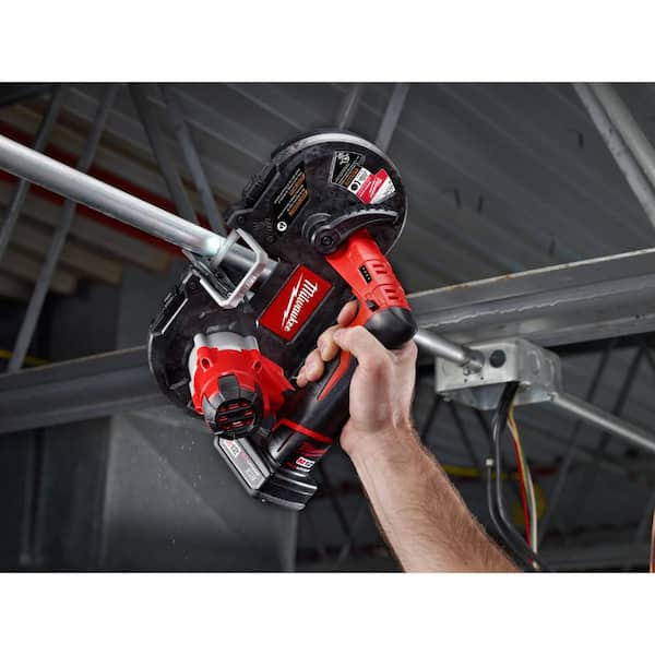 Milwaukee - M12 12V Lithium-Ion Cordless Sub-Compact Band Saw with XC Battery Pack 4.0 Ah and Charger Starter Kit