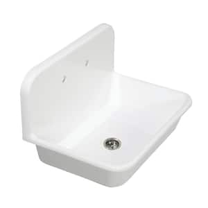 Traditional Solid Surface White Stone 30 in. Single Bowl Farmhouse Kitchen Sink