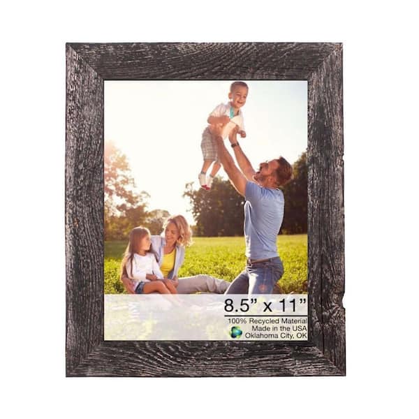 HomeRoots Victoria 8.5 in. W. x 11 in. Smoky Black Picture Frame