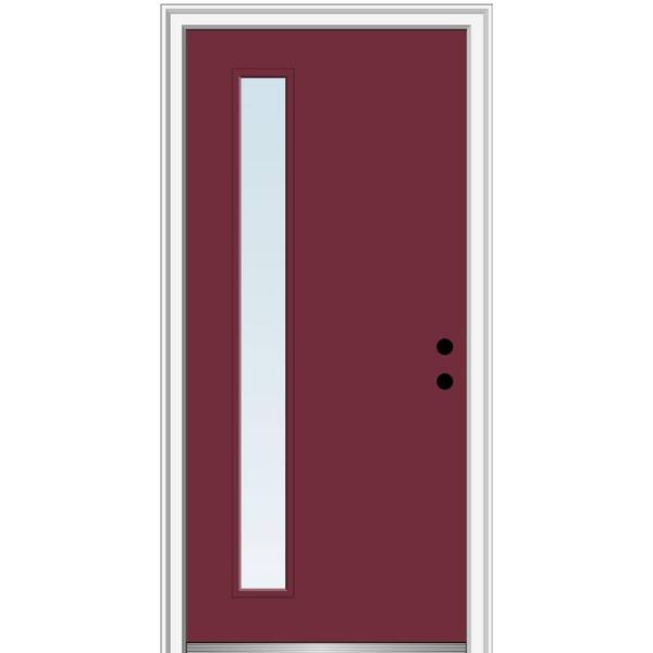 MMI Door 30 in. x 80 in. Viola Left-Hand Inswing 1-Lite Clear Low-E Painted Fiberglass Prehung Front Door on 4-9/16 in. Frame