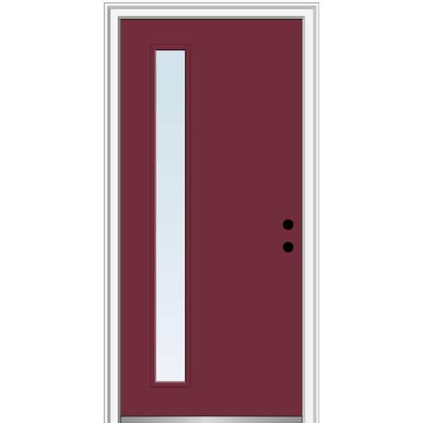 MMI Door 36 in. x 80 in. Viola Left-Hand Inswing 1-Lite Clear Low-E Painted Fiberglass Prehung Front Door on 4-9/16 in. Frame