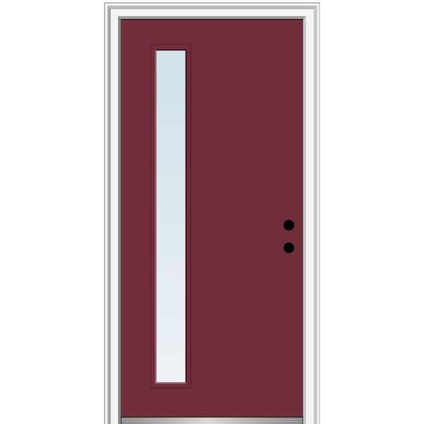 MMI DOOR 36 in. x 80 in. Viola Left-Hand Inswing 1-Lite Clear Low-E Painted Fiberglass Prehung Front Door on 4-9/16 in. Frame