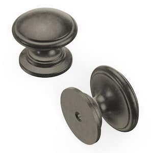 Williamsburg Collection 1-1/4 in. Dia Black Nickel Vibed Finish Cabinet Door and Drawer Knob (10-Pack)