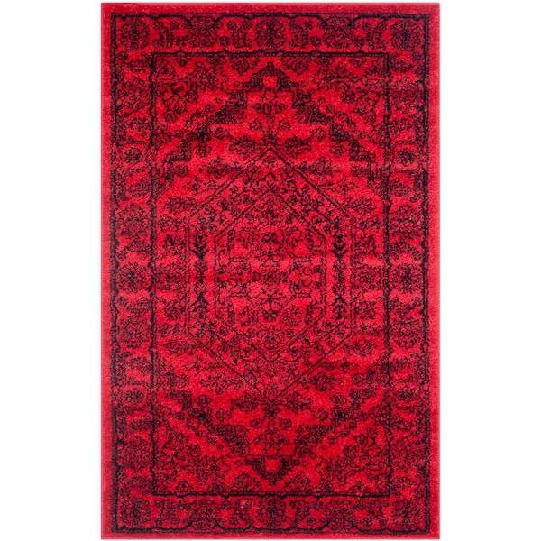 SAFAVIEH Adirondack Red/Black 3 ft. x 5 ft. Border Medallion Area Rug