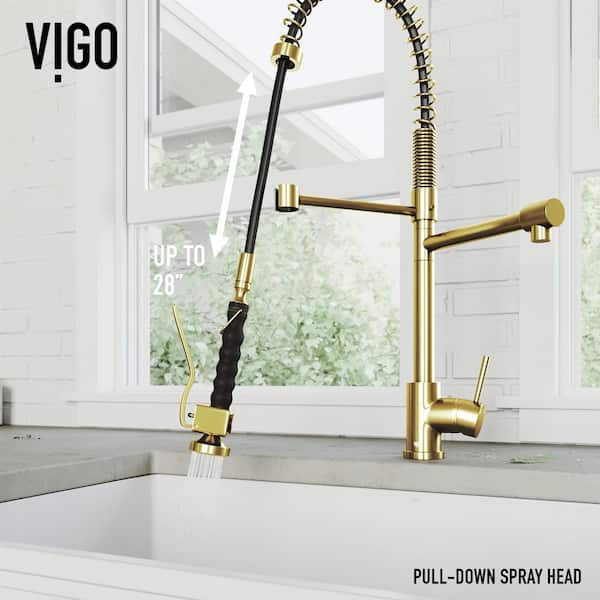 VIGO Zurich Single Handle Pull-Down Sprayer Kitchen Faucet in