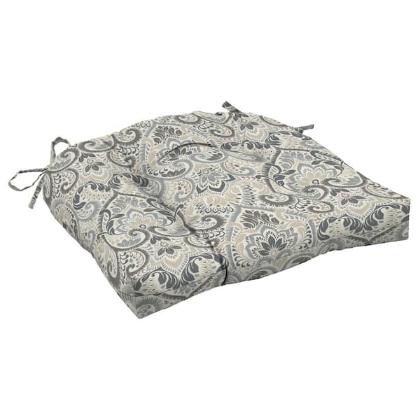 ARDEN Neutral Aurora Damask Square Outdoor Wicker Chair Cushion