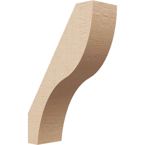 Ekena Millwork 3 in. x 12 in. x 8 in. Geneva Rough Cedar Woodgrain Timberthane Polyurethane Knee Brace, Primed
