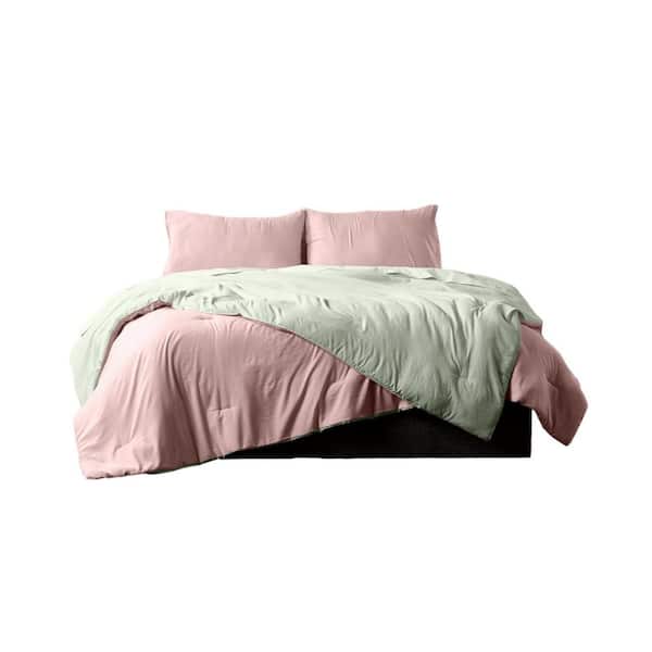 ELLA JAYNE King Reversible Brushed Down Alternative Microfiber Comforter Set in Rose Sage