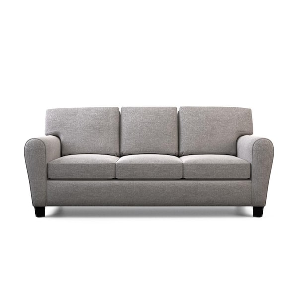 Brookside Abby 89 in. Rolled Arm 3-Seater Removable Cushions Sofa in Gray