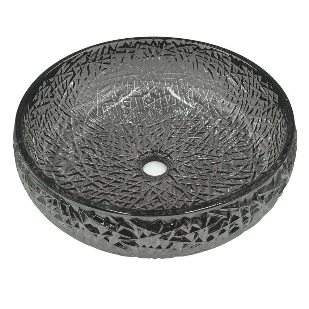 Moonshell 17" Black Gradient Glass Round Vessel Sink