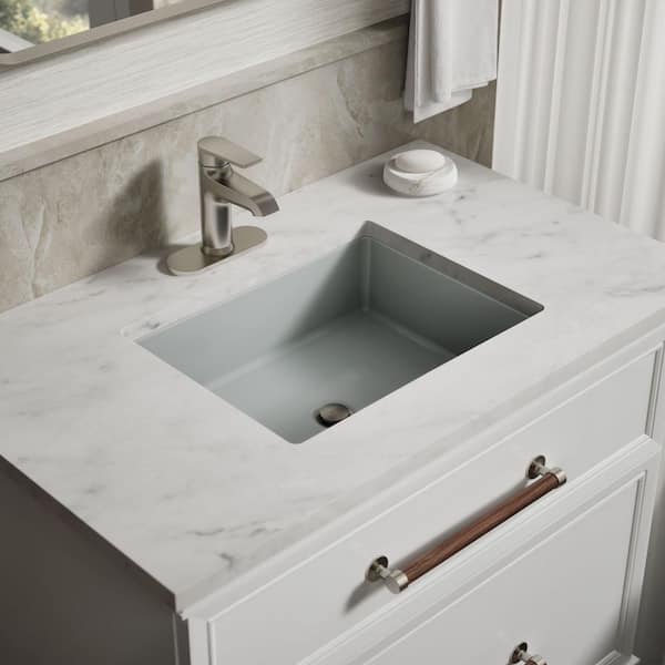 Cursiva 19.8 in. x 15.63 in. Undermount Bathroom Sink in Ice Grey Vitreous China