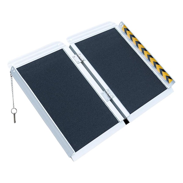 2 Leg Ramp 2FT Folding Aluminum Wheelchair Ramp 800 lbs Capacity Anti-Slip ...