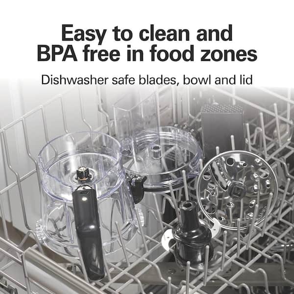 Hamilton Beach Stack & Snap 14-Cup Food Processor With 4-Cup Mini Bowl - 500 Watt, BPA Free, Includes 4 Attachments