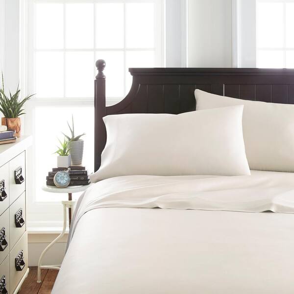 Becky Cameron 4 Piece Ivory King Bed Sheet Set Ieh 4pc Bam K Iv 4 Piece Ivory King Bed Sheet Set, King Bed Sheets Set