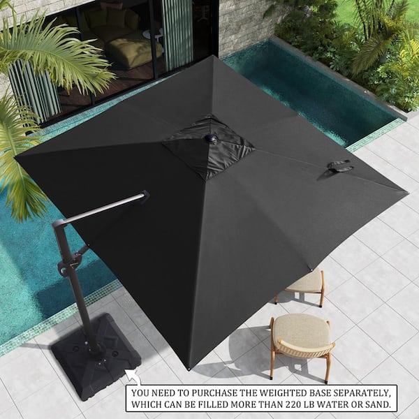 Crestlive Products 11 ft. x 11 ft. Heavy-Duty Frame Square Umbrella in Black