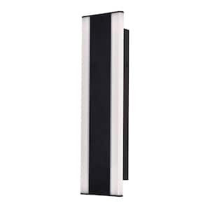Rhea 2-Light Black Wall Sconce with Frosted Acrylic Shade