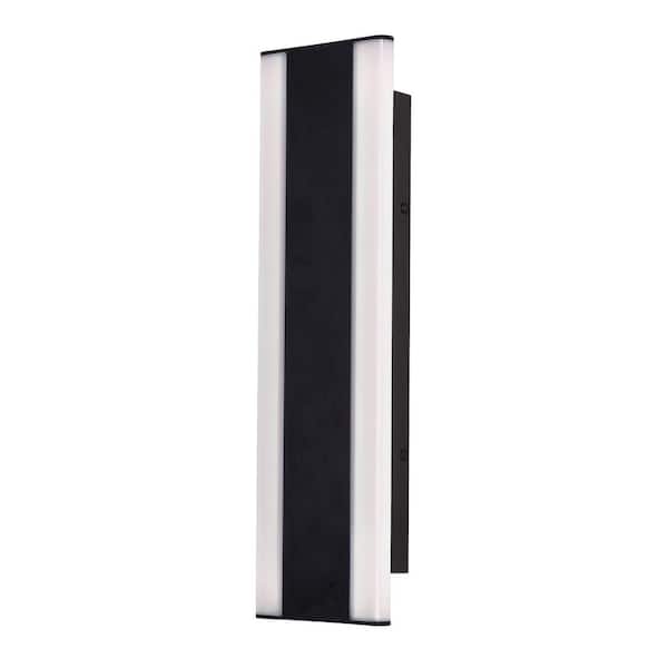 AFX Rhea 2-Light Black Wall Sconce with Frosted Acrylic Shade