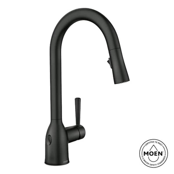 MOEN Adler Touchless Single-Handle Pull-Down Sprayer Kitchen Faucet with MotionSense Wave and Power Clean in Matte Black