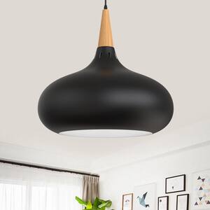 12.20 in. 1-Light Matte Black Pendant with Bowl Shaped, Minimalist Style