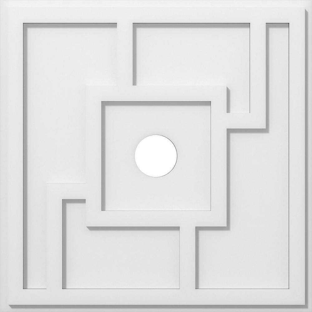 22-Inch White PVC Contemporary Ceiling Medallion
