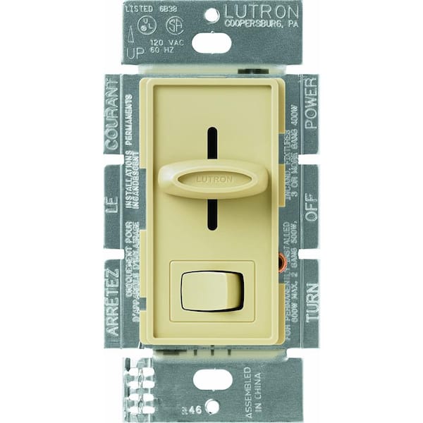 Lutron Skylark Dimmer Switch for Electronic Low-Voltage, 300-Watt Incandescent/Single-Pole, Ivory (SELV-300P-IV)