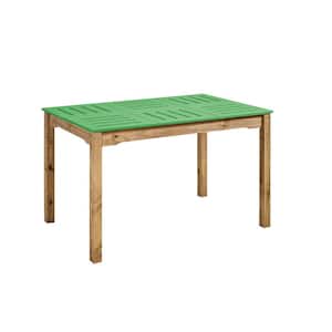 Stillwell 47.25 in. Green and Natural Wood Rectangular Table
