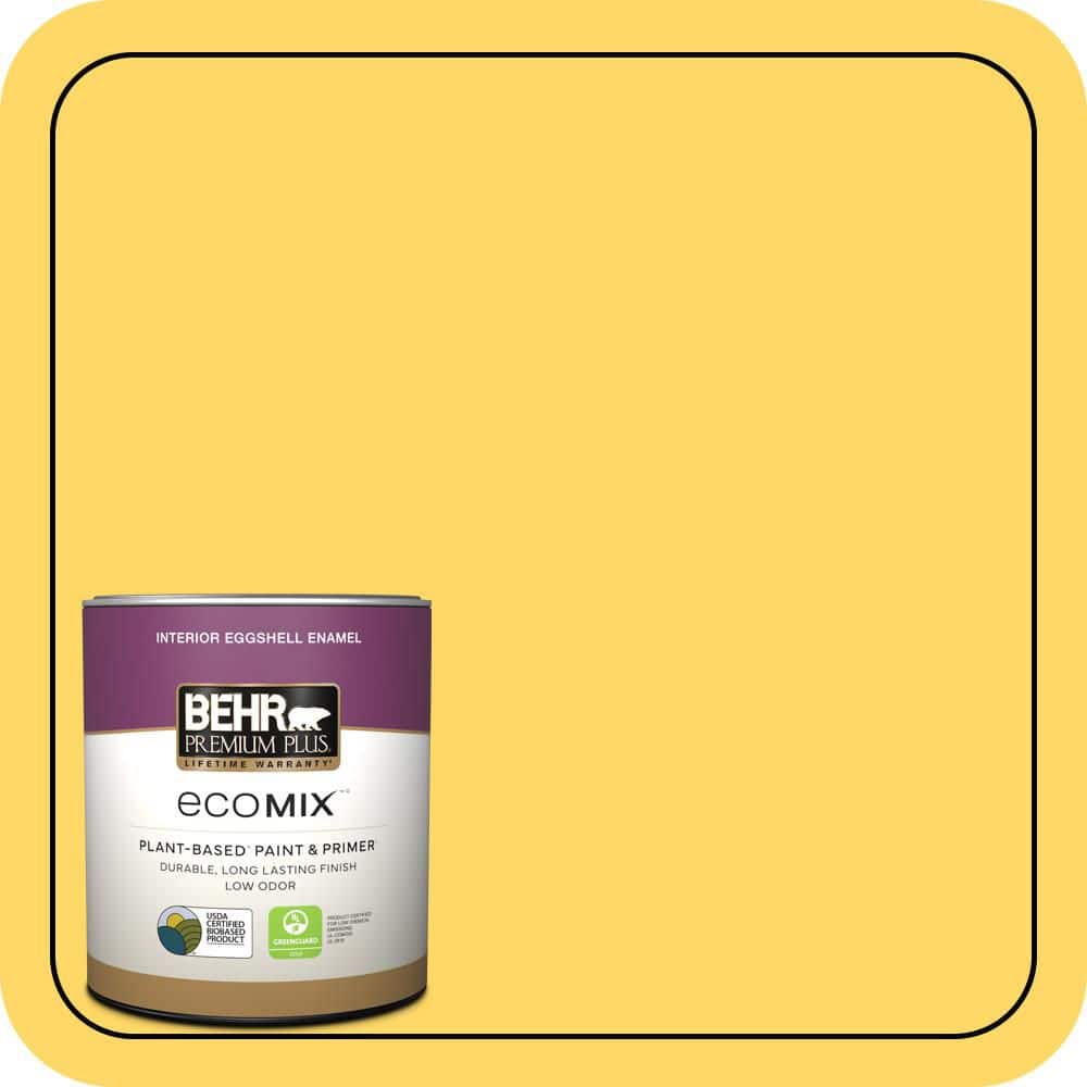 BEHR PREMIUM PLUS 1 qt. #360B-5 Citrus Eggshell Enamel EcoMix Plant ...