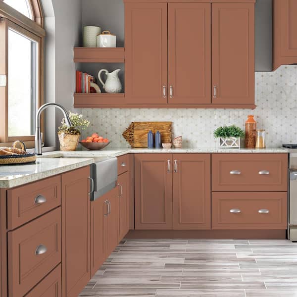 1 gal. #MQ1-28 Orange Flambe Semi-Gloss Enamel Interior/Exterior Cabinet, Door & Trim Paint