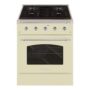 CLASSICO 30 in. 4 Burner Freestanding Single Oven Gas Range with Gas Stove and Gas Oven in Off-White Family