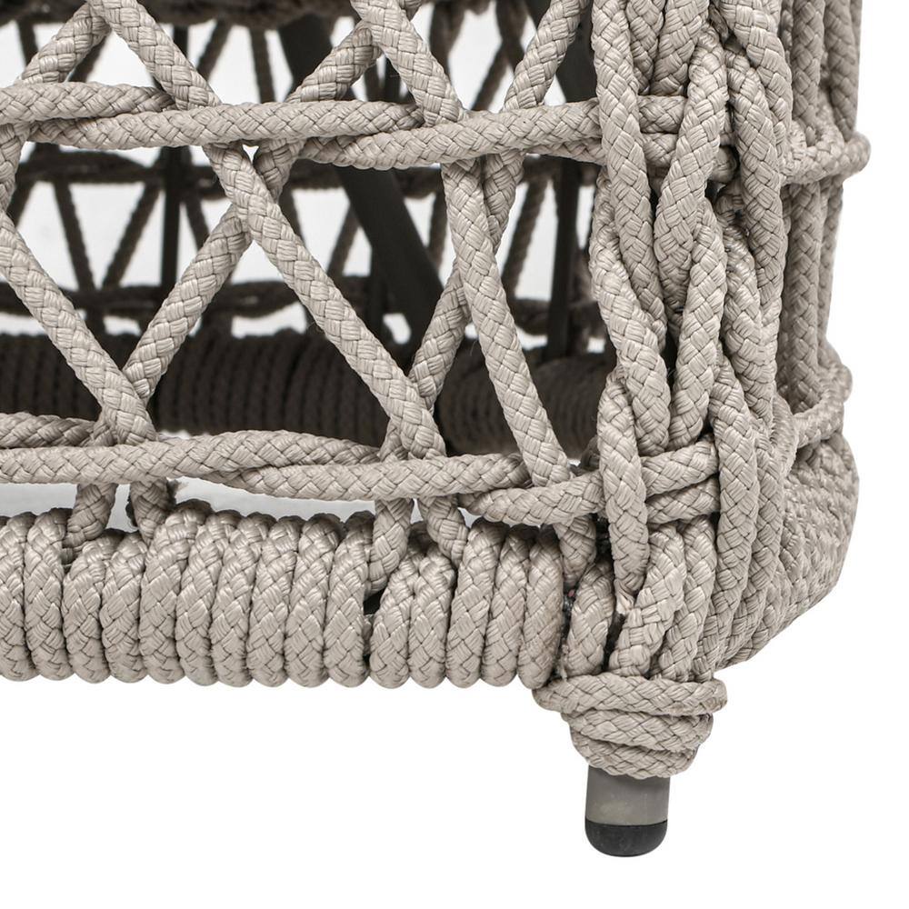 Everly 63.5" Woven Aluminum Patio Loveseat Sofa in Oat Beige
