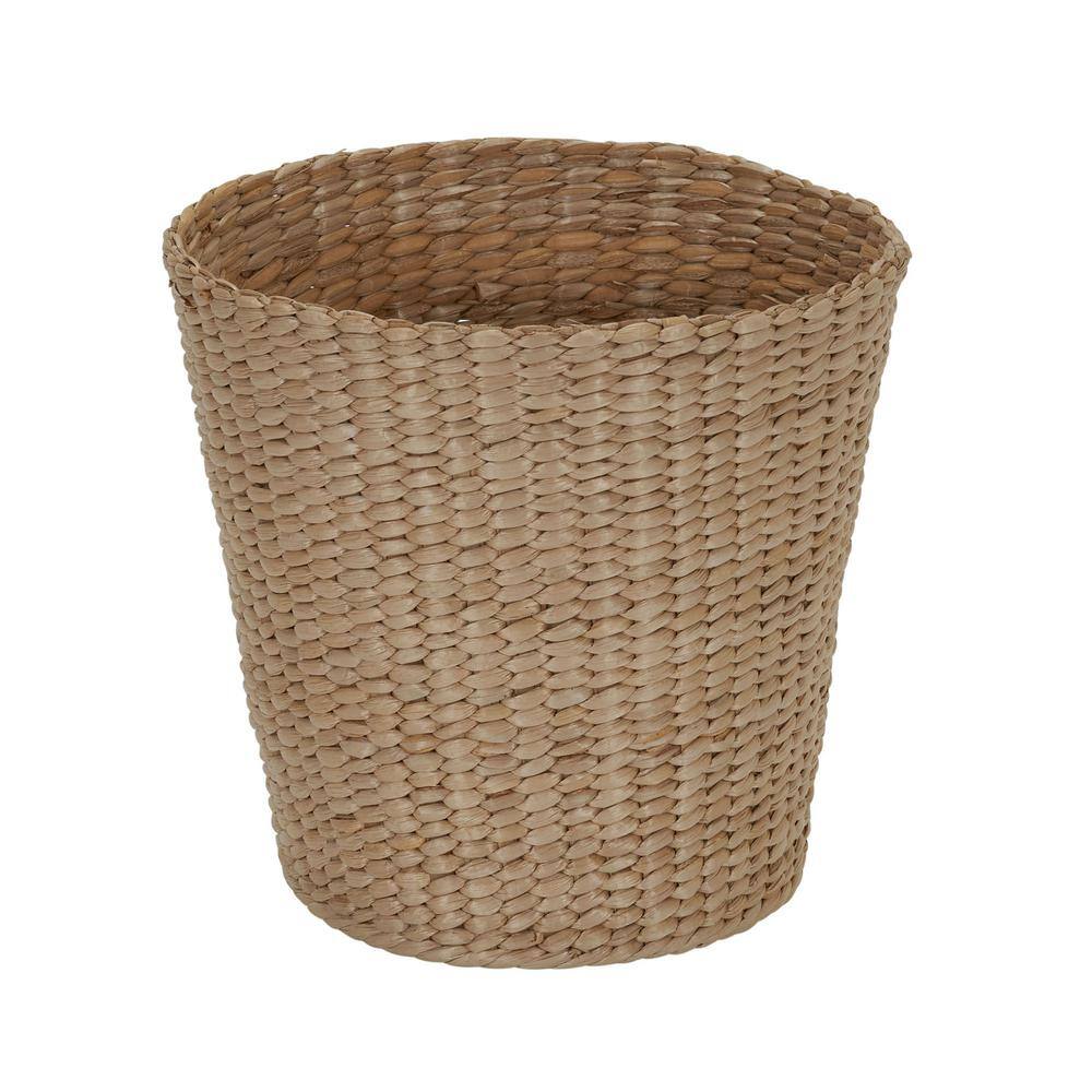 Household Essentials Handwoven Cattail Wicker Waste Basket  Natural