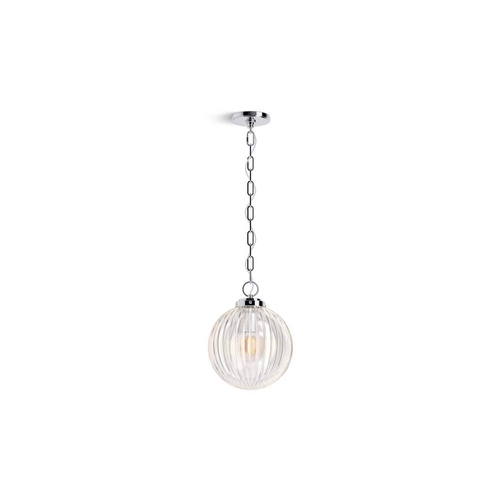 Embra 10" Glass and Chrome Pendant Light