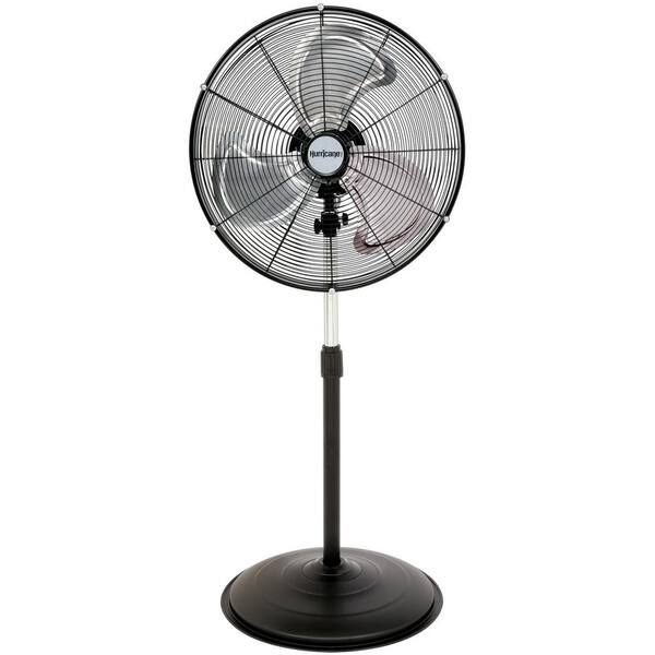 Hurricane Pro High Velocity 20 in. Black Aluminum Blade Oscillating Stand Fan, 3 Speed Settings and Adjustable Tilt