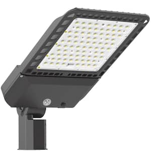 300-Watt 150° Bronze Integrated LED Parking Lot Area Light, Slip Fitter 5000K White 39000 Lumens with Photocell