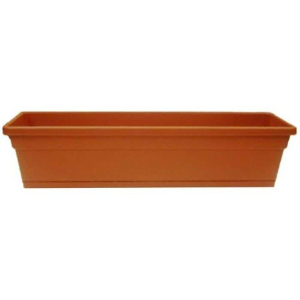 Ames 18 In X 8 In Terracota Plastic Window Box 3623 The Home Depot