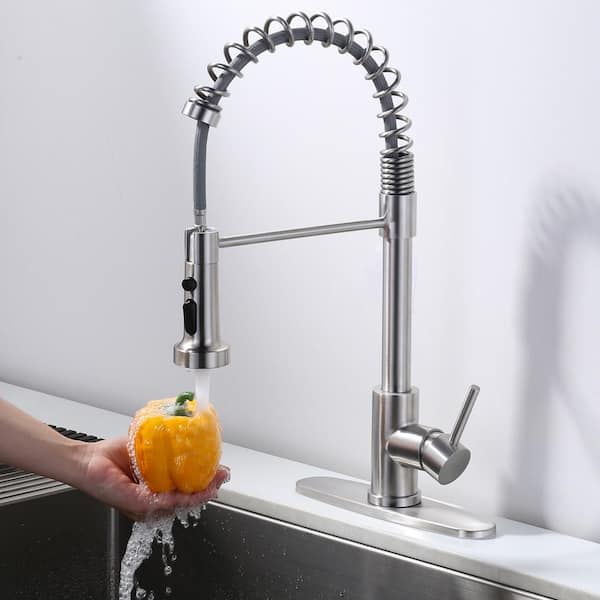 Pull-Down 3 Sprayers Kitchen Faucet Silver high quality