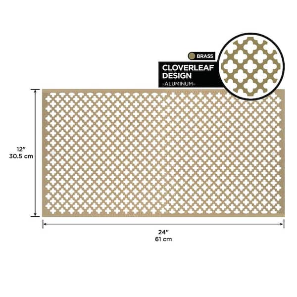 12 in. x 24 in. Cloverleaf Aluminum Sheet in Brass
