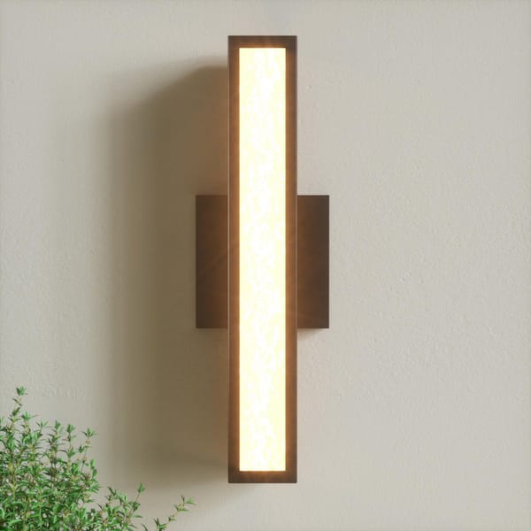 Frameglo 15.4 in. Black Modern LED Outdoor Exterior Garage Front Wall Lights Sconces Lighting Fixtures