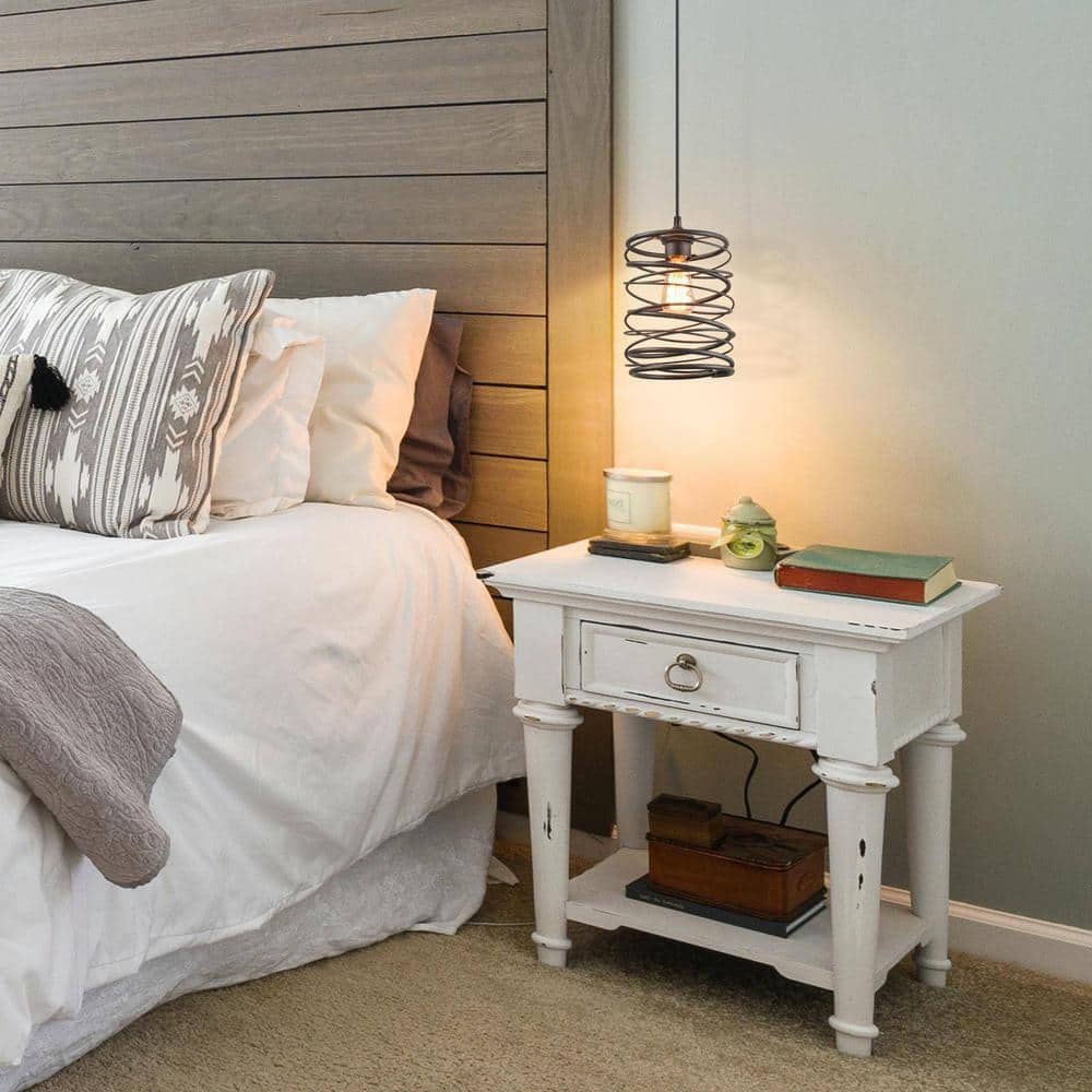 Mocha Antique Bronze Farmhouse Spiral Mini Pendant Light