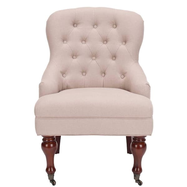 SAFAVIEH Falcon Light Pink/Dark Red Arm Chair