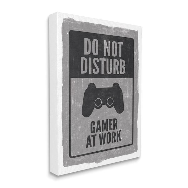 Stupell Industries "Don't Disturb Gamer Video Game Controller" by Lux + Me Designs Unframed Fantasy Canvas Wall Art Print 30 in. x 40 in.