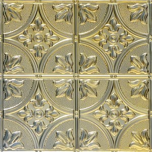 Tiptoe 2 ft. x 2 ft. Lay-in Tin Ceiling Tiles in Gold Nugget 12 (48 sq. ft. / box)