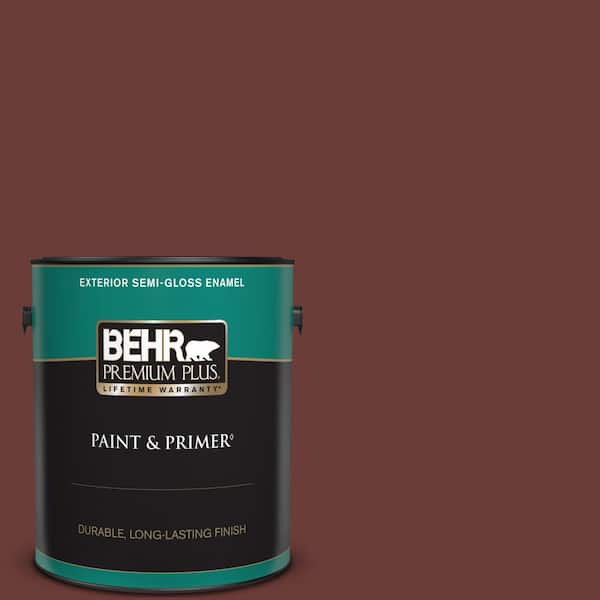 BEHR PREMIUM PLUS 1 gal. #BXC-69 Cimarron Semi-Gloss Enamel Exterior Paint & Primer